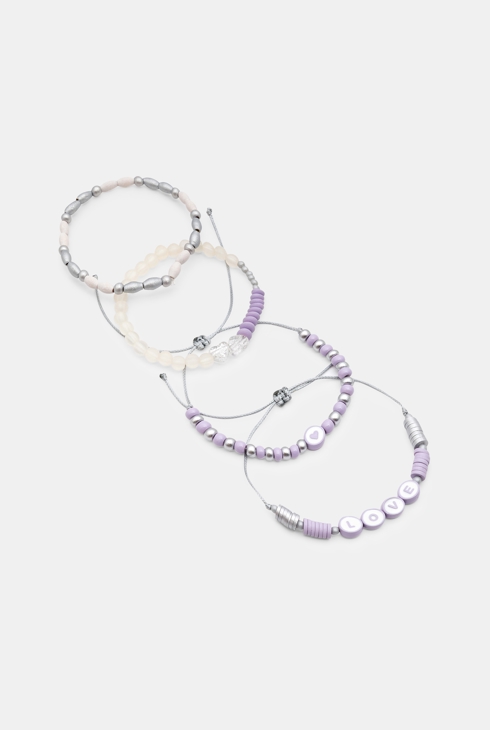 Girl's mauve fashion bracelets (set of 4) 2