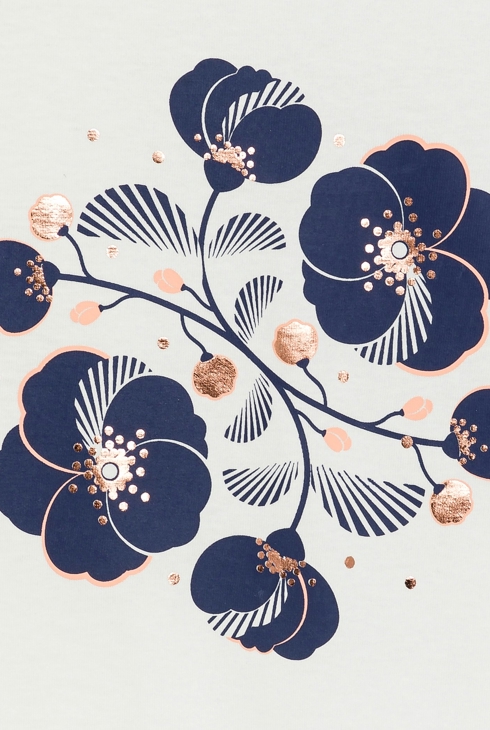 T-shirt manches papillon motif irisé orange Fille 2