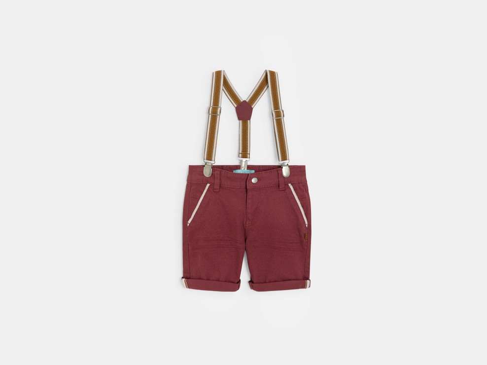 Blasslila Bermuda-Shorts mit Trägern Kleinkind Junge 2