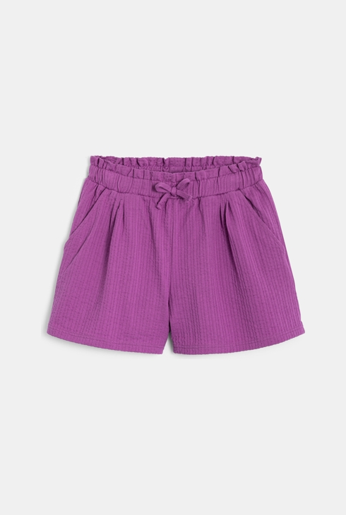 Short souple en jersey fantaisie violet Fille 2