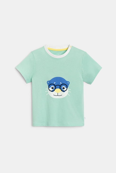 Baby boy's green animal T-shirt 2