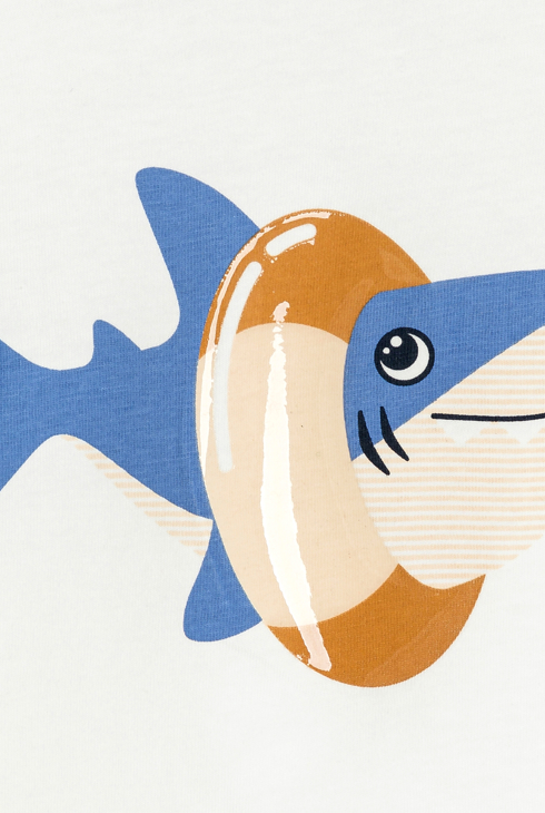 T-shirt requin bouée blanc bébé garçon 2