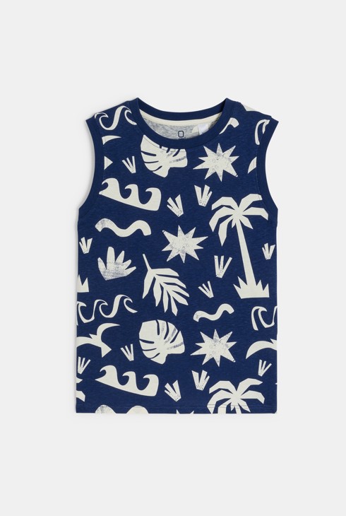 Mornarskoplavi pulover bez rukava s printom za dječake 2