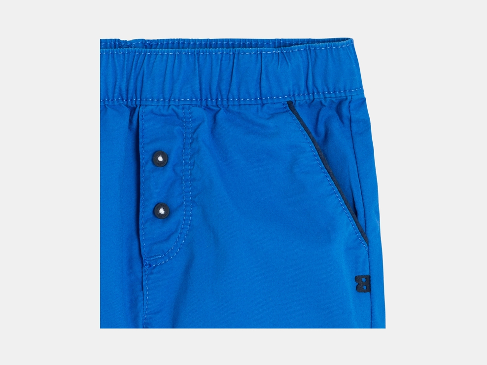 Pantalón corto de sarga de algodón estampado azul para bebé niño 2