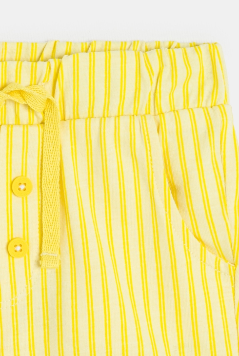 Gestreifte Shorts aus Baumwolljersey in Gelb für kleine Jungen 2