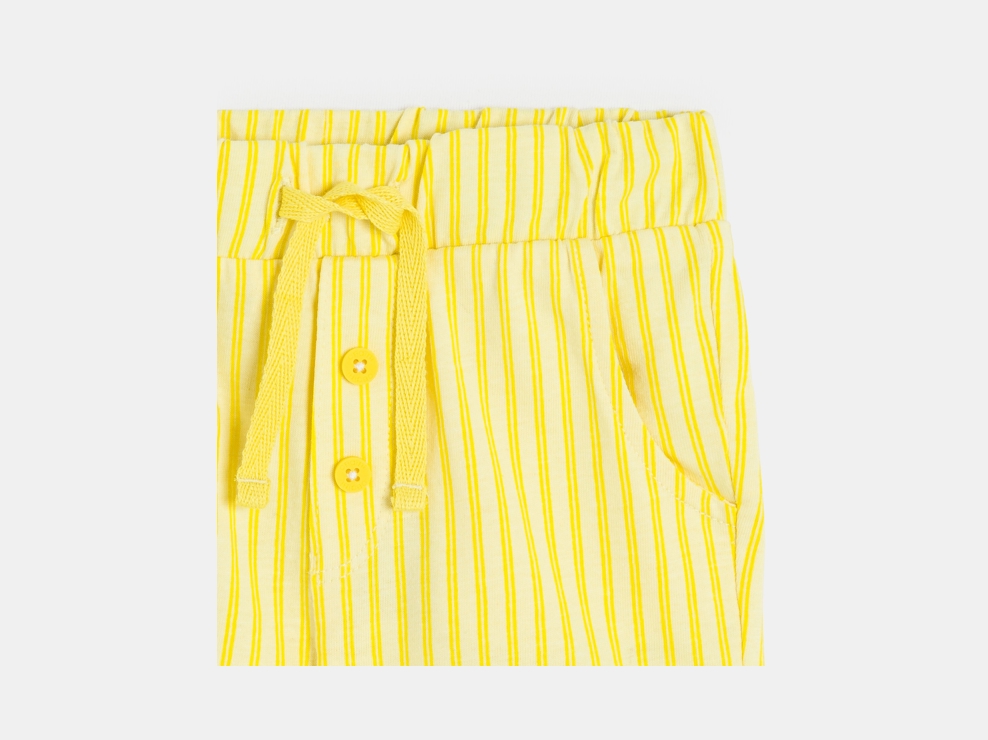 Gestreifte Shorts aus Baumwolljersey in Gelb für kleine Jungen 2