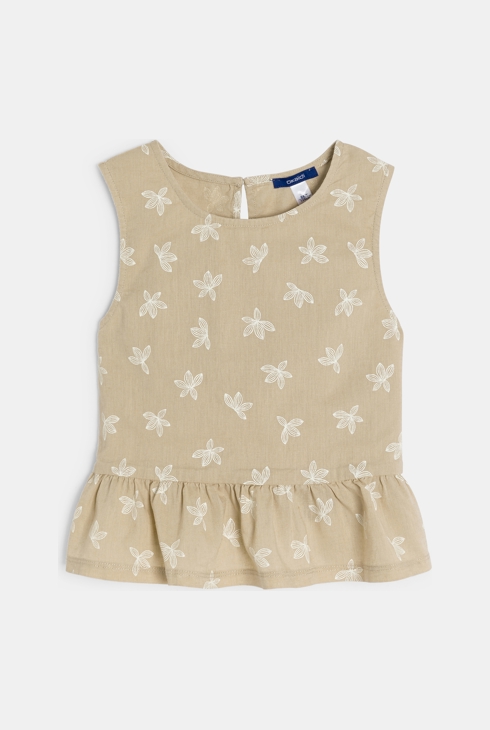 Débardeur volanté imprimé beige Fille 2