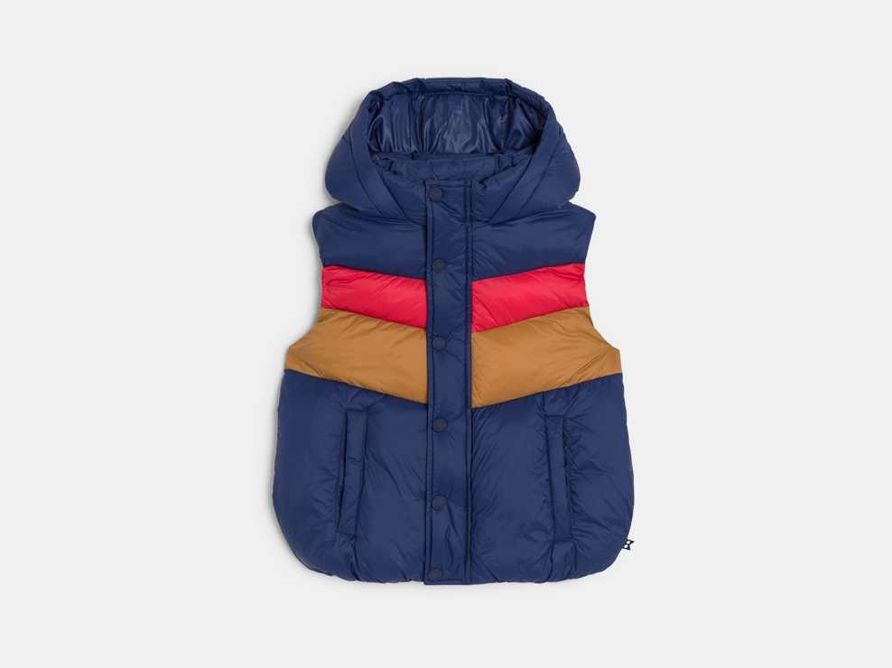 Ärmellose Steppjacke mit Kapuze blau Jungen 2