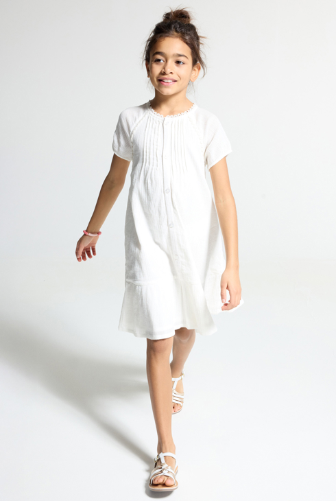 Girl's retro romantic dress with white crochet detail 1