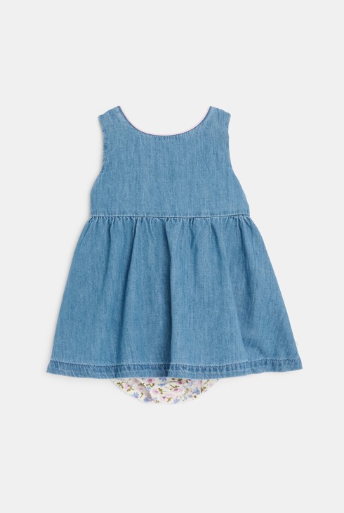 Vestido sin mangas denim azul bebé niña 1