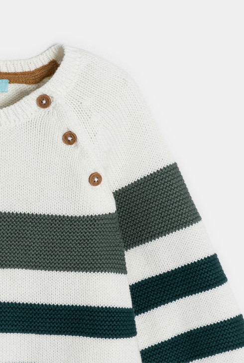 Strickpullover gestreift grün Kleinkind Junge 2