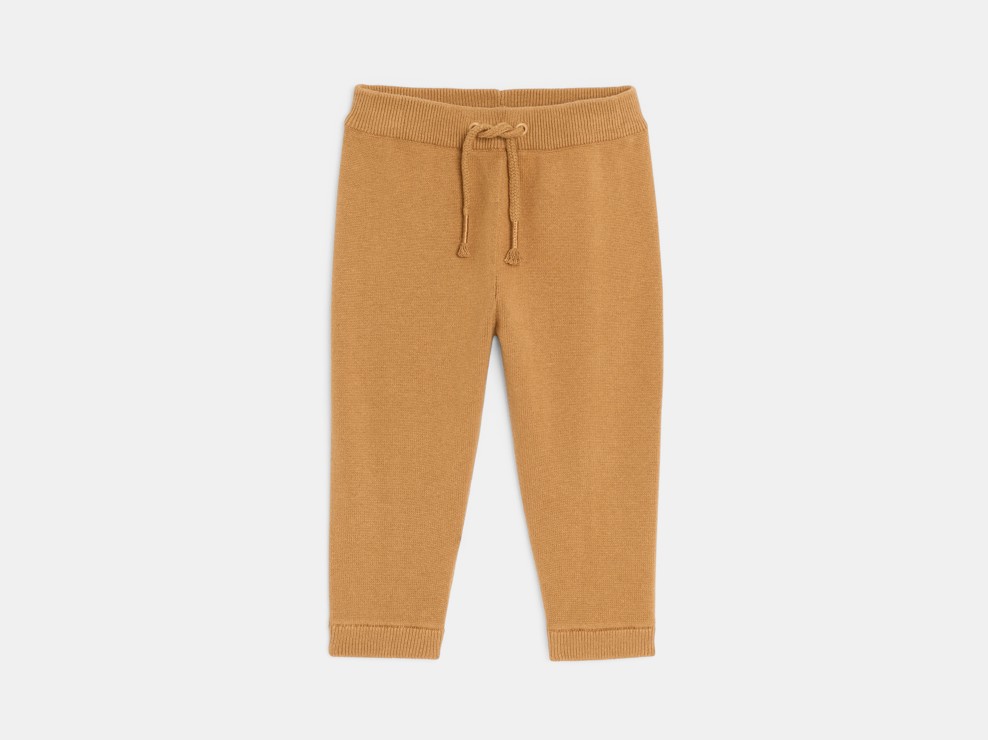 Pantalón de jogging punto marrón bebé unisex 1