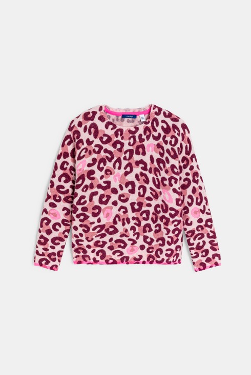 Jersey estampado leopardo rosa niña 2