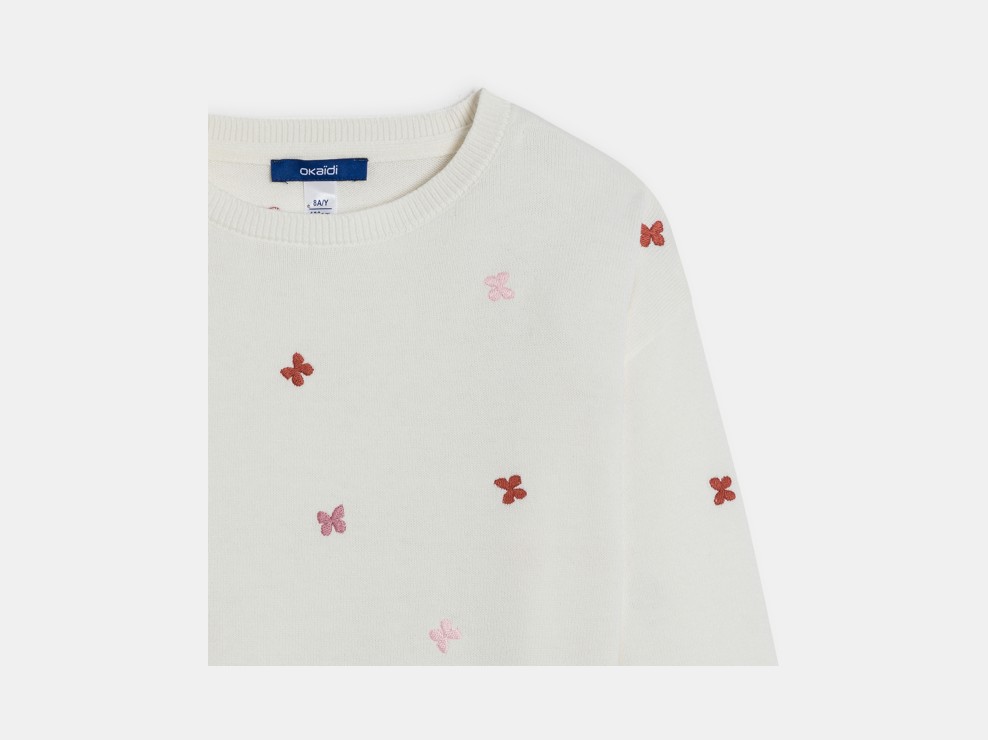 Pullover Mädchen zweifarbige Schmetterlinge 2