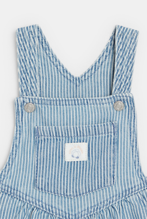 Latzkleid gestreift blau Kleinkind Mädchen 2
