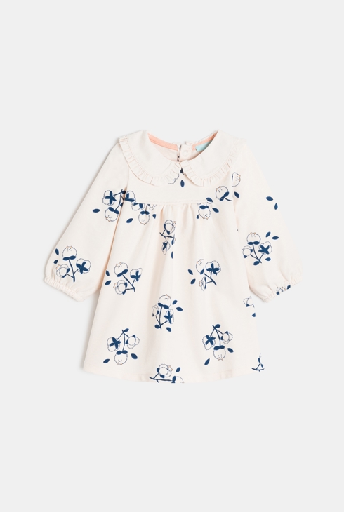 Kleid Molton leicht mit Jeansweste weiß Kleinkind Mädchen 2
