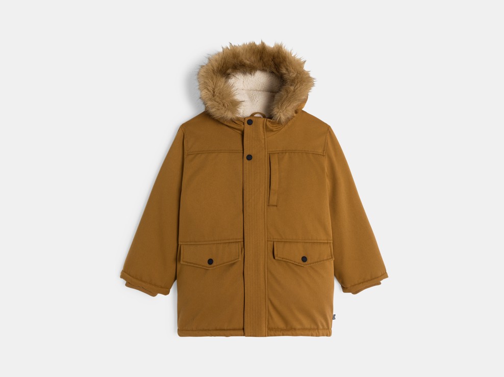 Parka gefüttert mit Kapuze braun Jungen 1