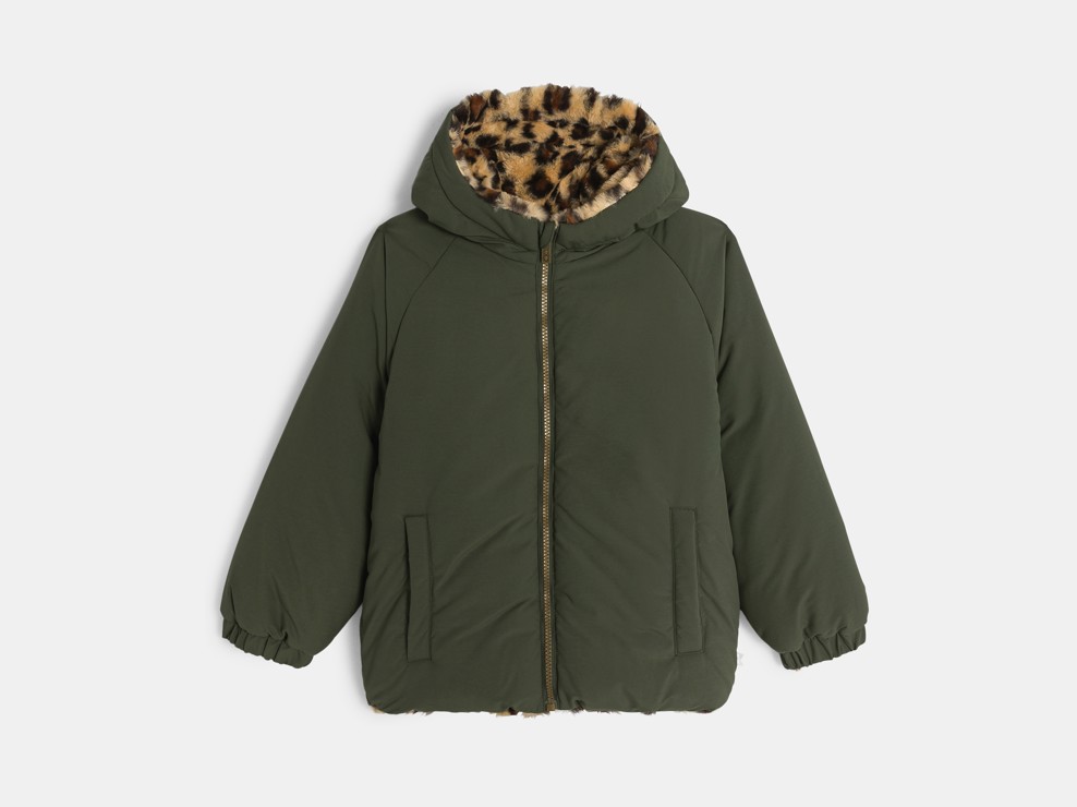 Gefütterte Wendejacke in Grün für Mädchen 1