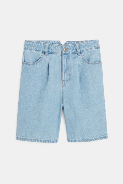 Bermuda-Shorts aus Washed Denim blau Mädchen 2