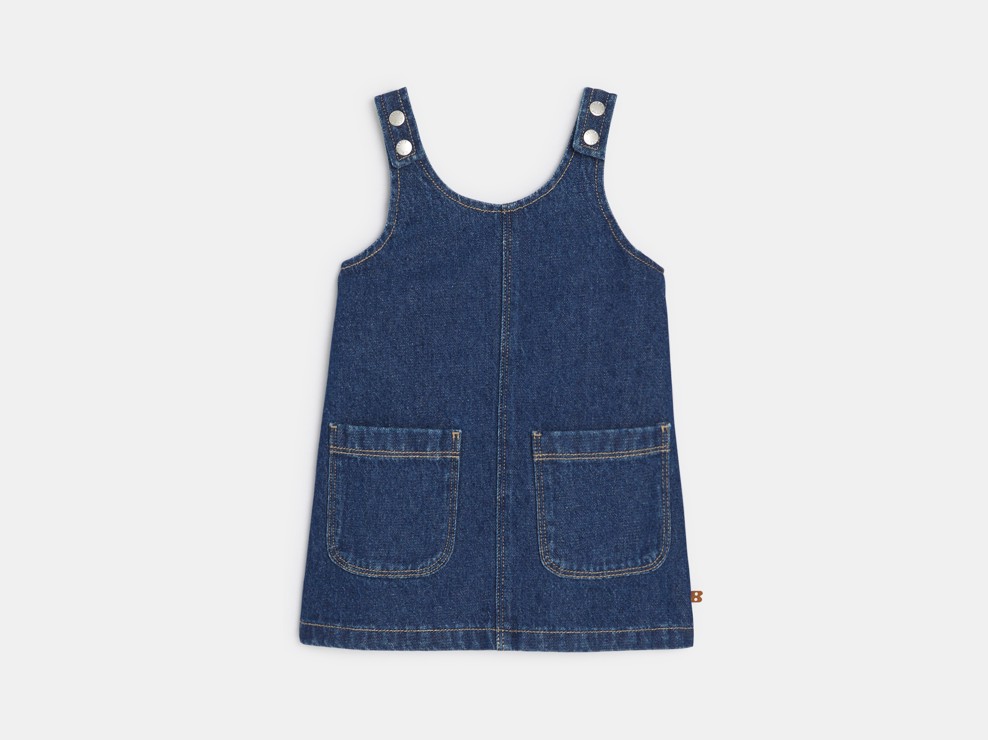 Vestido peto denim azul bebé niña 1