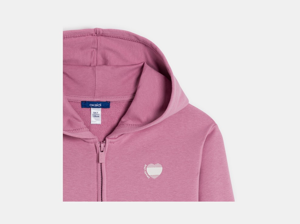 Sudadera con capucha rosa niña 2