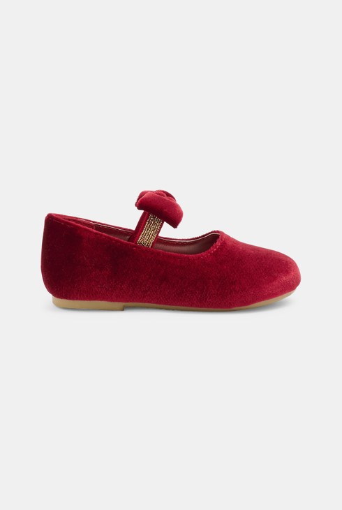 Bailarina terciopelo rojo bebé niña 1