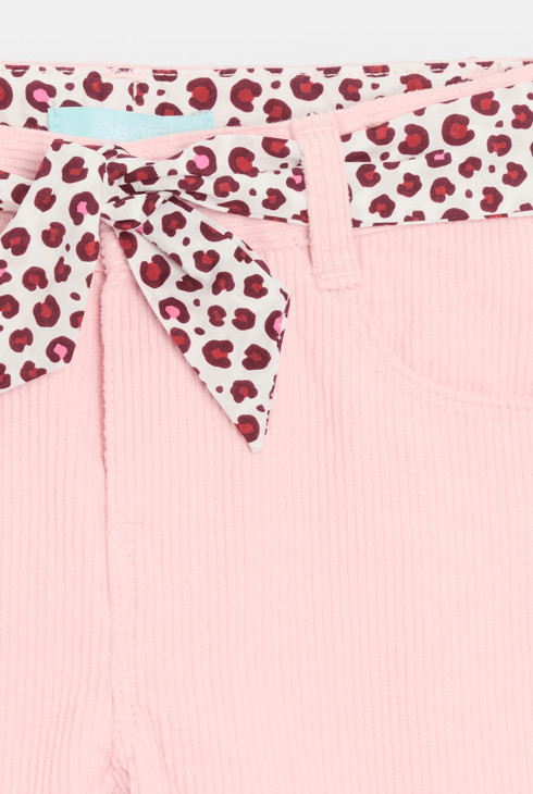 Pantalón terciopelo cinturón leopardo rosa bebé niña 2