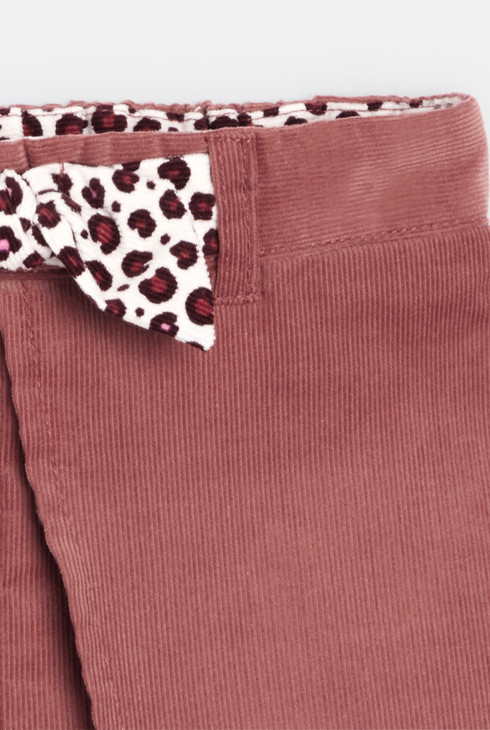 Short con paneles pana rosa bebé niña 2