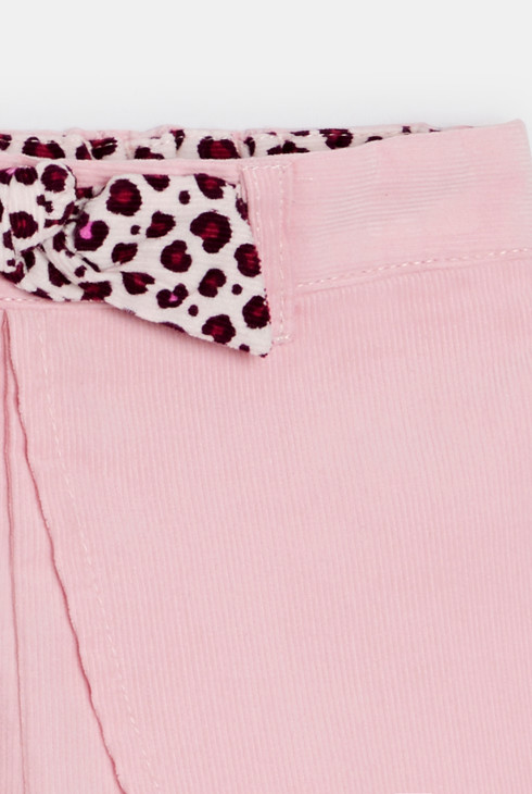 Short con paneles pana rosa claro bebé niña 2
