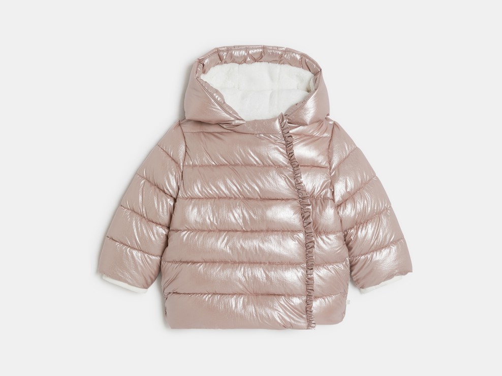 Steppjacke gefüttert mit Kapuze schillernd rosa Kleinkind Mädchen 1