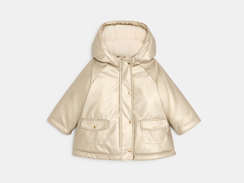 Mantel gefüttert wasserabweisend schillernd beige Kleinkind Mädchen 2