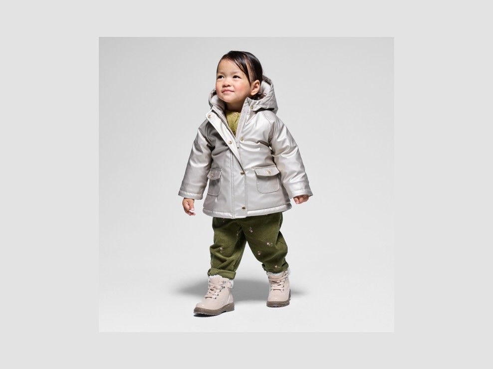 Mantel gefüttert wasserabweisend schillernd beige Kleinkind Mädchen 1