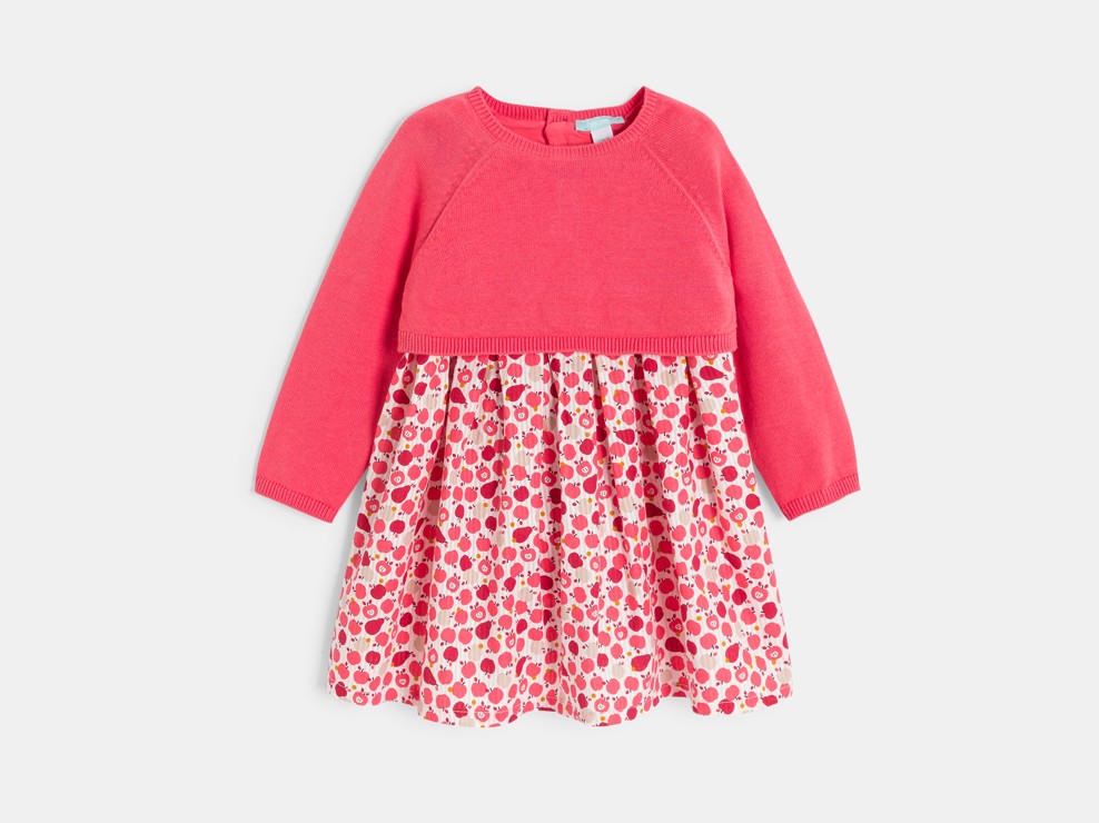 Rosa Kleid mit 2-in-1-Effekt Frucht Kleinkind Mädchen 2