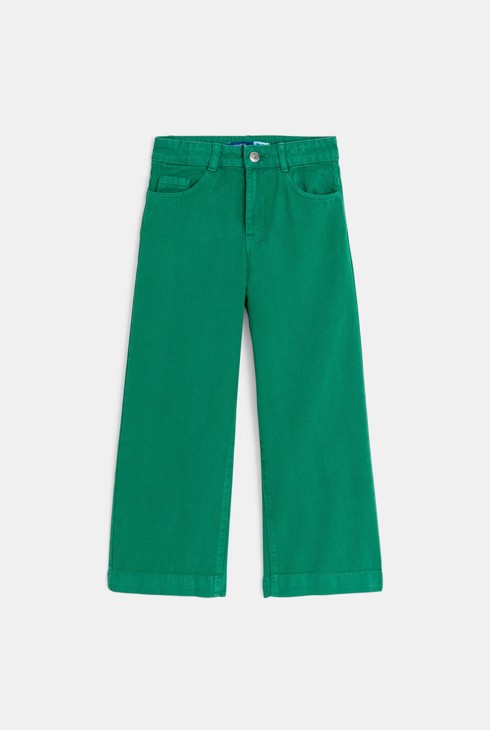 Pantalon en toile vert Fille 2