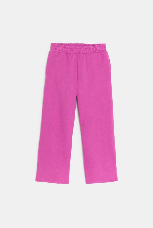 Pantalón de jogging de muletón liso corte ancho rosa niña 2
