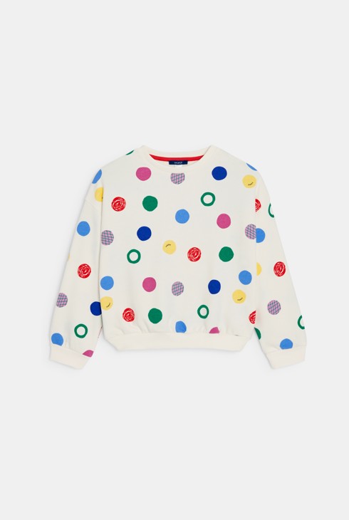 Sudadera estampada lunares multicolor niña 2