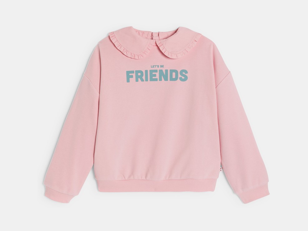 Kleid abnehmbarer Bubikragen Mädchen rosa 2