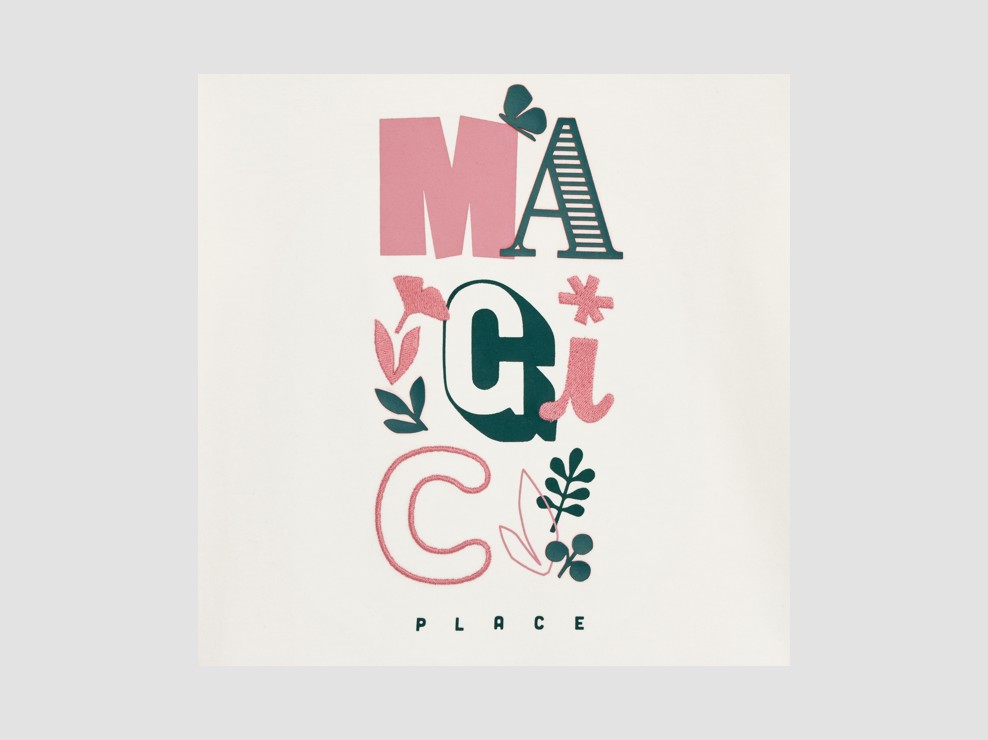 Weißes Langarm-T-Shirt mit Schriftzug Mädchen 2