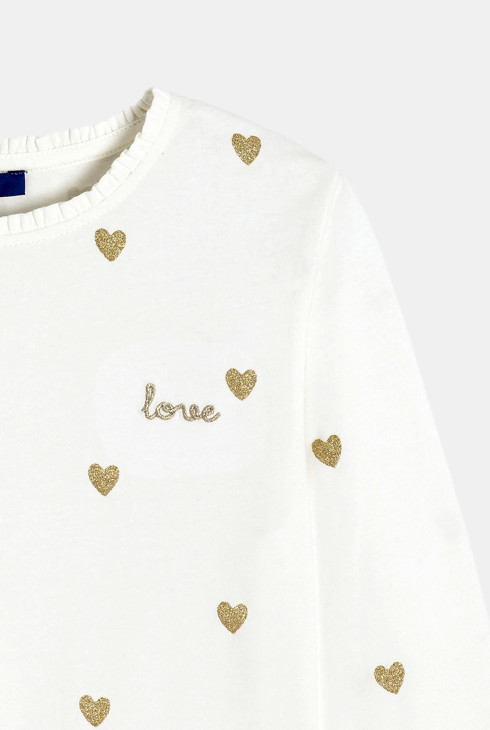 Langarmshirt mit kleinen Herzchen für Mädchen 2