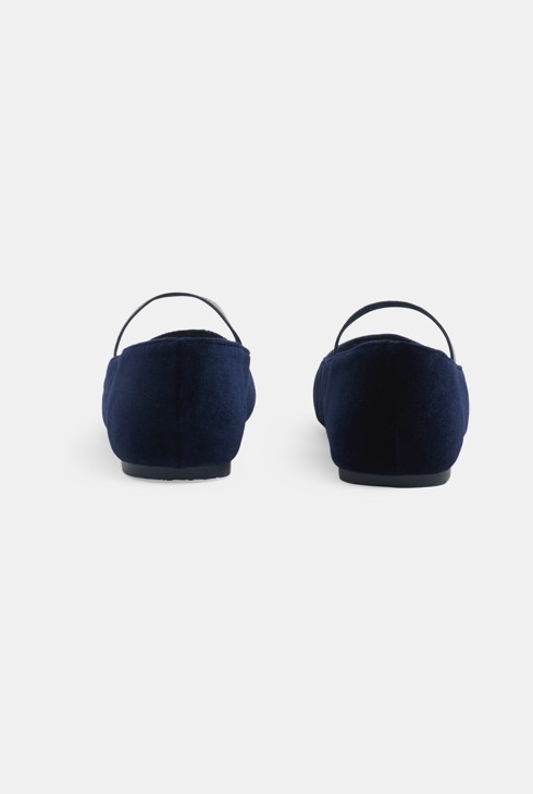 Ballerine in velluto blu navy per bambina 2