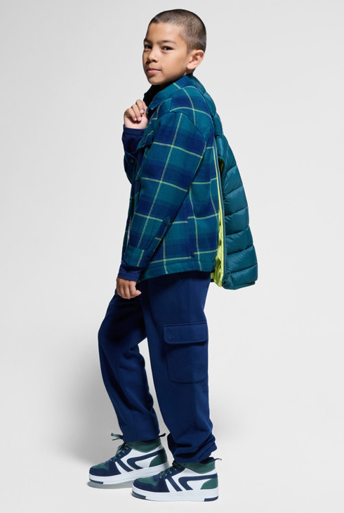 Sobrecamisa de cuadros interior sherpa azul niño 1