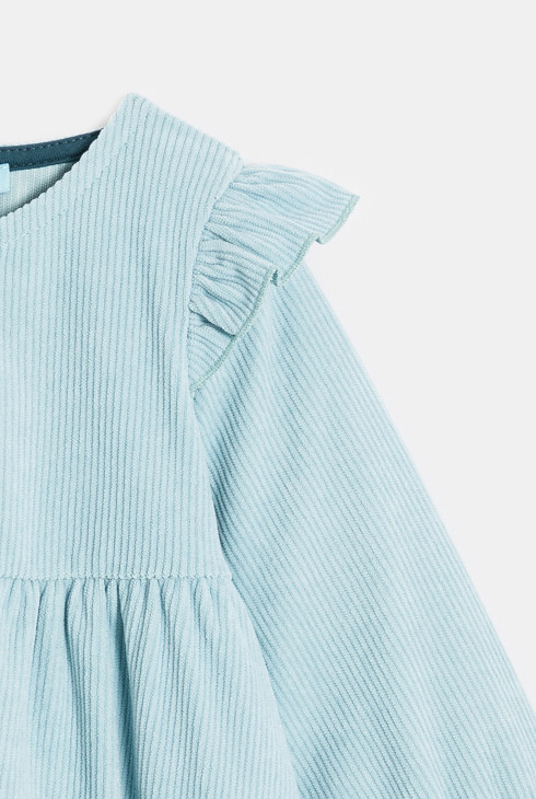 Robe en velours côtelé bleu bébé fille 2