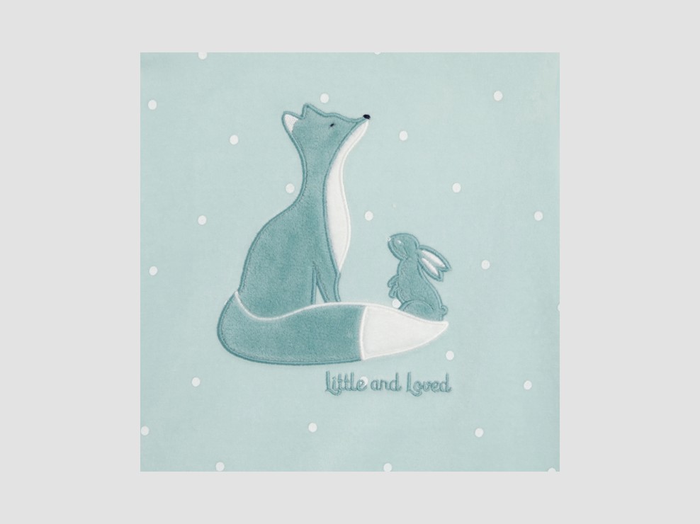 Zweiteiliger Velours-Pyjama aus mit Fuchs- und Hasenmotiv in Blau für Mädchen 2