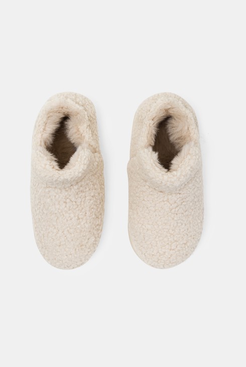 Pantofole in maglia bouclé beige unisex 2