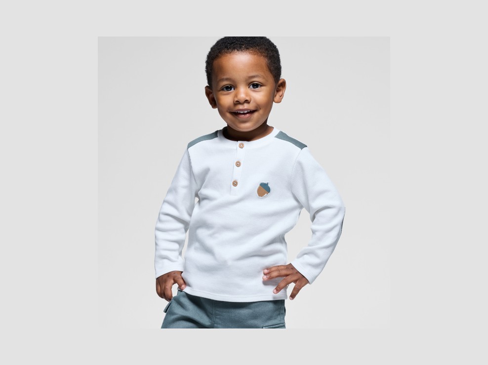 Camiseta de manga larga blanco bebé niño 1