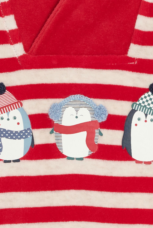Pijama de rayas rojo bebé niño 2