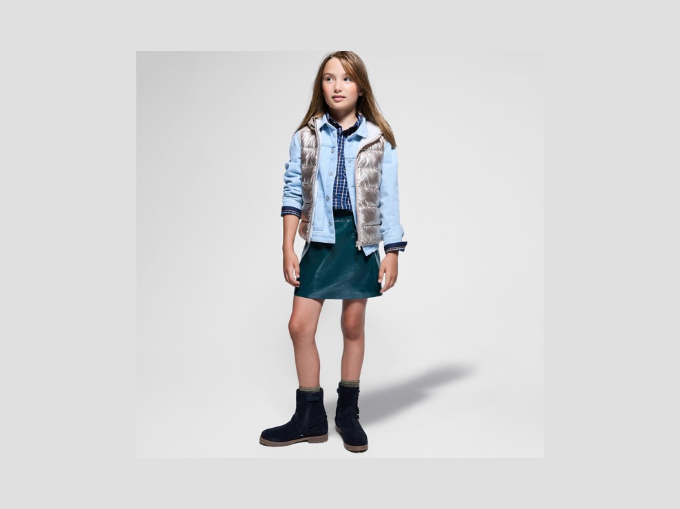 Jupe verte en simili cuir Fille 1