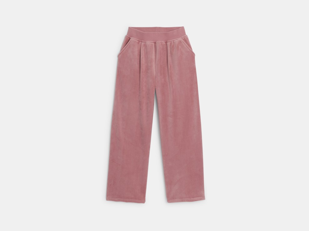 Pantalón ancho de pana fluida rosa palo niña 1
