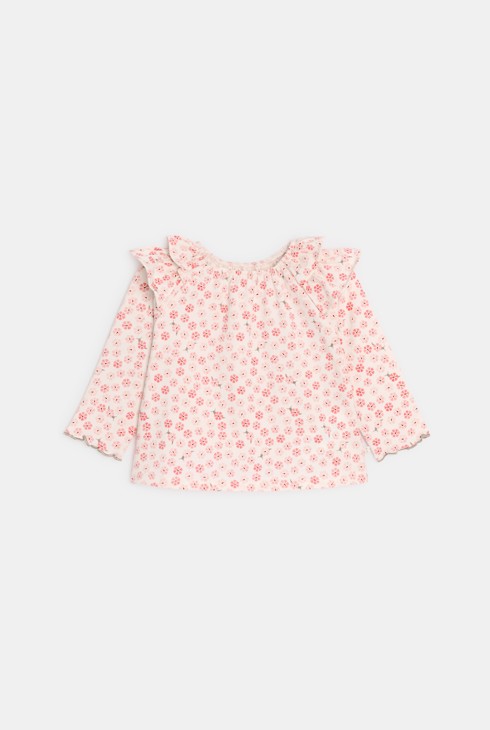 Blusa rosa motivo flor bebé niña 1