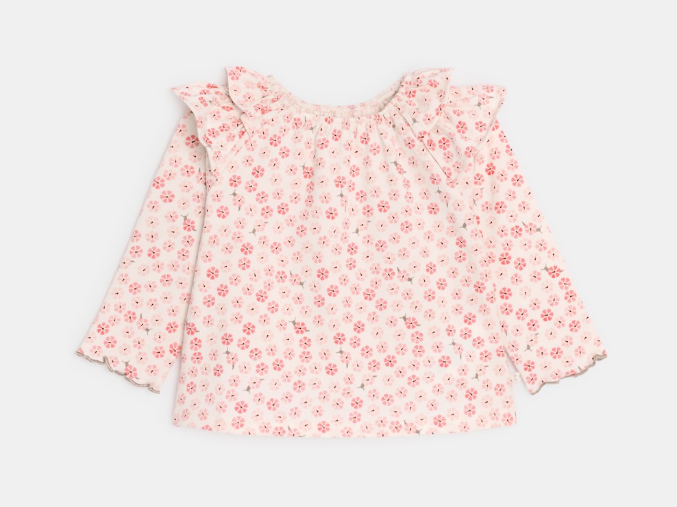 Blusa rosa motivo flor bebé niña 1